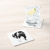 Tiny Gallery Bulldog, Winter Cheer Rechteckiger Pappuntersetzer (Vor Ort)