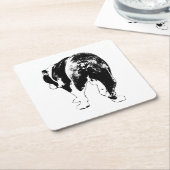 Tiny Gallery Bulldog, Winter Cheer Rechteckiger Pappuntersetzer (angewinkelt)