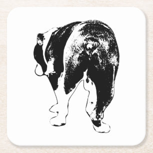 Tiny Gallery Bulldog, Winter Cheer Rechteckiger Pappuntersetzer