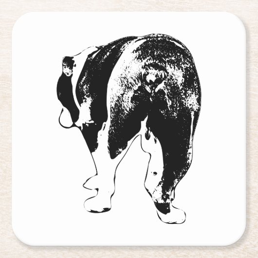 Tiny Gallery Bulldog, Winter Cheer Rechteckiger Pappuntersetzer (Vorderseite)