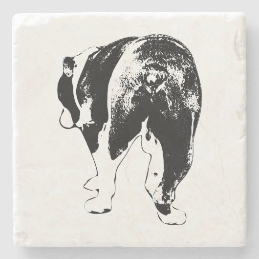 Tiny Gallery Bulldog, Winter Cheer Steinuntersetzer (Vorderseite)