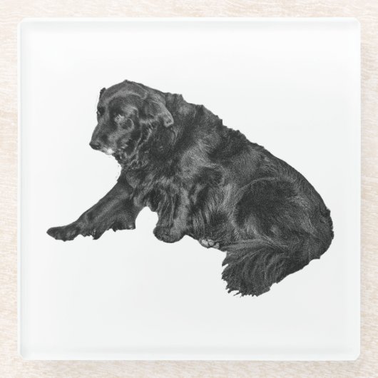 Tiny Gallery: Seitliche Erholung Retriever Glasuntersetzer (Vorderseite)