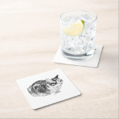 Tiny Gallery: Tabby on Cushion Rechteckiger Pappuntersetzer (Vor Ort)