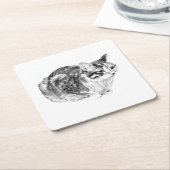 Tiny Gallery: Tabby on Cushion Rechteckiger Pappuntersetzer (angewinkelt)