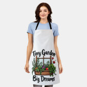 Tiny Garden Big Dreams Pflanze Gartenmotivation Schürze (Getragen)