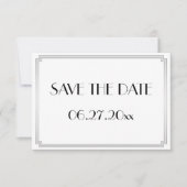 Tiny Gatsby Art Deco Silver Wedding speichern das Save The Date (Vorderseite)