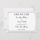 Tiny Gatsby Art Deco Silver Wedding speichern das Save The Date (Rückseite)