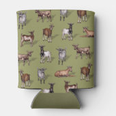 Tiny Goats on Green - Goat Herd Pattern Dosenkühler (Rückseite)