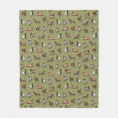 Tiny Goats on Green - Goat Herd Pattern Fleecedecke (Vorderseite)