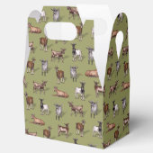 Tiny Goats on Green - Goat Herd Pattern Geschenkschachtel (Geöffnet)