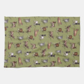 Tiny Goats on Green - Goat Herd Pattern Geschirrtuch (Horizontal)