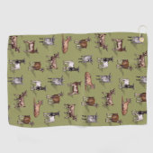 Tiny Goats on Green - Goat Herd Pattern Golfhandtuch (Horizontal)