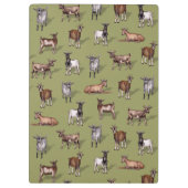 Tiny Goats on Green - Goat Herd Pattern Klemmbrett (Rückseite)