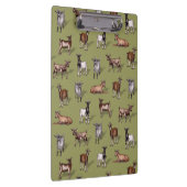 Tiny Goats on Green - Goat Herd Pattern Klemmbrett (Rechts)