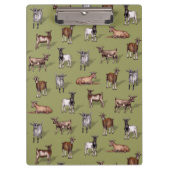 Tiny Goats on Green - Goat Herd Pattern Klemmbrett (Vorderseite)
