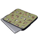 Tiny Goats on Green - Goat Herd Pattern Laptopschutzhülle (Vorne Knopf)