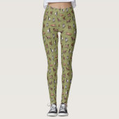 Tiny Goats on Green - Goat Herd Pattern Leggings (Vorderseite)