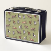 Tiny Goats on Green - Goat Herd Pattern Metall Brotdose (Rückseite)