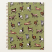 Tiny Goats on Green - Goat Herd Pattern Planer (Vorderseite)