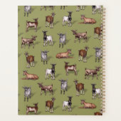 Tiny Goats on Green - Goat Herd Pattern Planer (Rückseite)