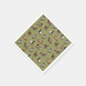 Tiny Goats on Green - Goat Herd Pattern Serviette (Ecke)
