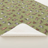 Tiny Goats on Green - Goat Herd Pattern Sherpadecke (3/4)