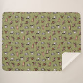 Tiny Goats on Green - Goat Herd Pattern Sherpadecke (Vorderseite (Horizontal))