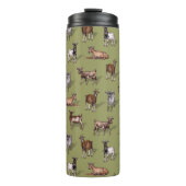 Tiny Goats on Green - Goat Herd Pattern Thermosbecher (Vorderseite)