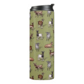 Tiny Goats on Green - Goat Herd Pattern Thermosbecher (Nach links gedreht)
