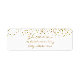 Tiny Gold Dots Confetti Modern Wedding Labels