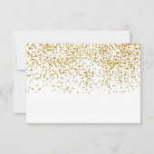 Tiny Gold Dots Confetti Modern Wedding RSVP Card Karte (Rückseite)