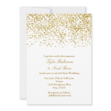 Tiny Gold Dots Confetti Moderne Hochzeitseinladung