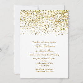 Tiny Gold Dots Confetti Moderne Hochzeitseinladung Einladung