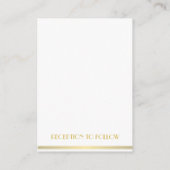 Tiny Gold White Great Gatsby Hochzeitseinladungen Begleitkarte (Rückseite)