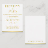 Tiny Gold White Great Gatsby Hochzeitseinladungen Begleitkarte (Vorne/Hinten)