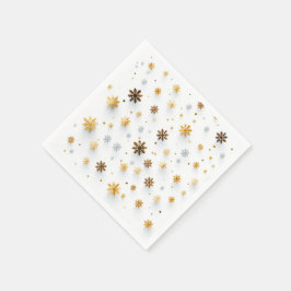 Tiny Golden Snow Tes: Weihnachts-Schneeflocke Napk Serviette