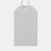 Tiny Gray and White Checkerboard Geschenkanhänger (Vorderseite)
