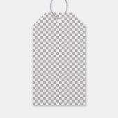 Tiny Gray and White Checkerboard Geschenkanhänger (Rückseite)