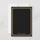 Tiny Great Gatsby Art Deco Black Wedding lädt ein Einladung (Rückseite)