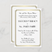 Tiny Great Gatsby Art Deco Gold Wedding Einladunge Einladung (Vorne/Hinten)