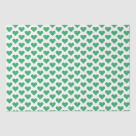 Tiny Green Hearts Musterteppichpapier Seidenpapier