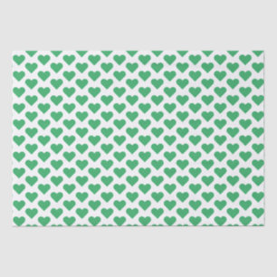 Tiny Green Hearts Musterteppichpapier Seidenpapier
