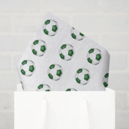 tiny green white soccer balls pattern seidenpapier