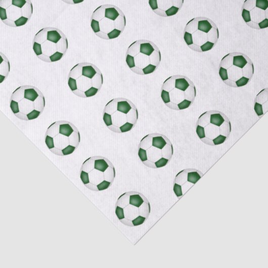 tiny green white soccer balls pattern seidenpapier (Detail)