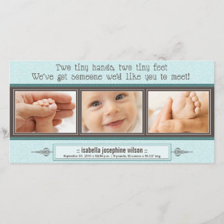 Tiny Hands, Tiny Feet Birth Announcement (blau) Ankündigung