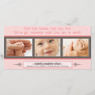 Tiny Hands, Tiny Feet Birth Announcement (pink) Ankündigung