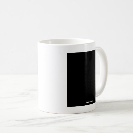 Tiny Happy Birthday Black Square Kaffeetasse (VorderseiteRechts)