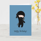 Tiny Happy Ninja am Blue Birthday Karte (Gelbe Blume)