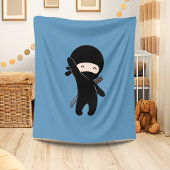 Tiny Happy Ninja auf Blue Fleecedecke