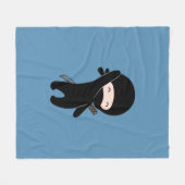 Tiny Happy Ninja auf Blue Fleecedecke (Vorderseite (Horizontal))